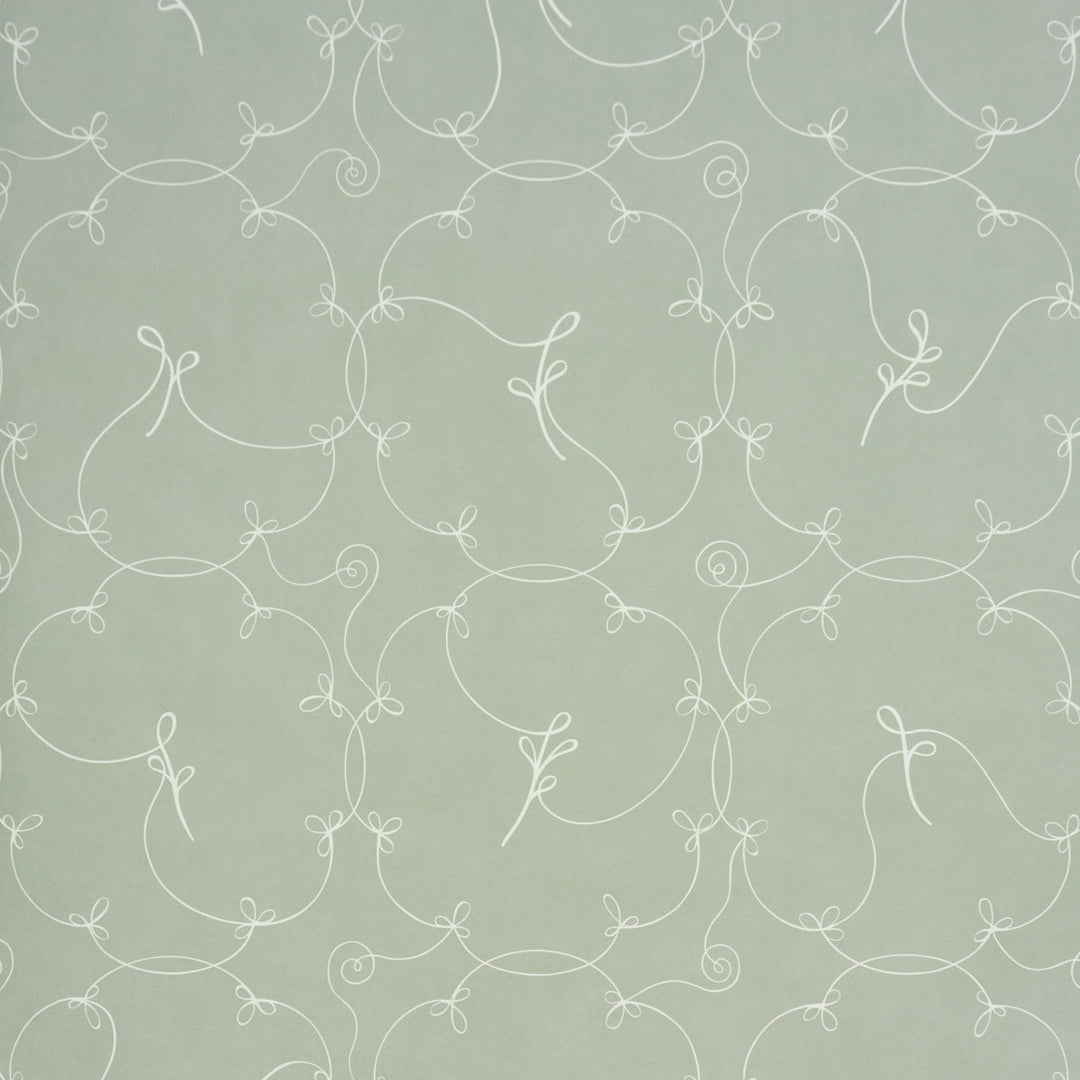 Schumacher Wallcovering Broderie - Cool Green