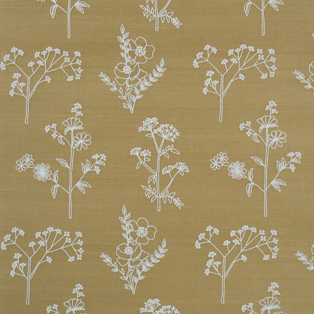 Schumacher Wallcovering Lisbeth Embroidered Sisal - Olive