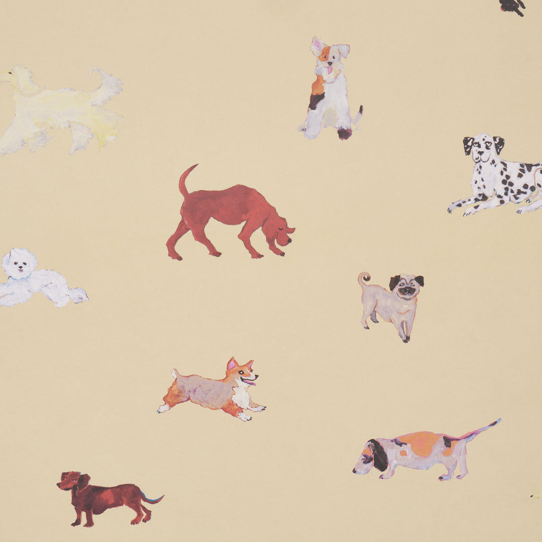 Schumacher Wallcovering Dogs - Butter