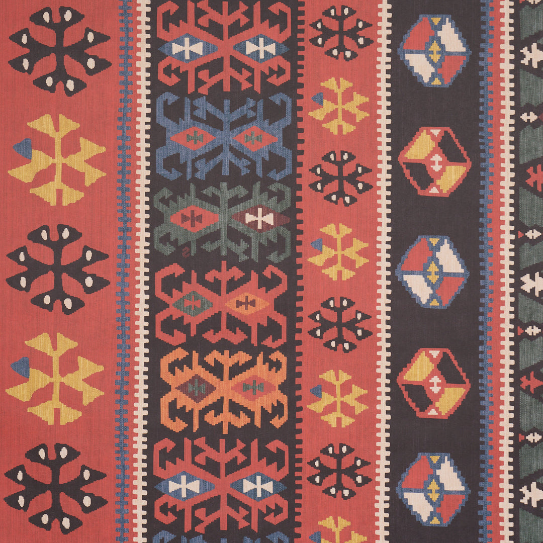 Schumacher Wallcovering Sahane - Pomegranate Red