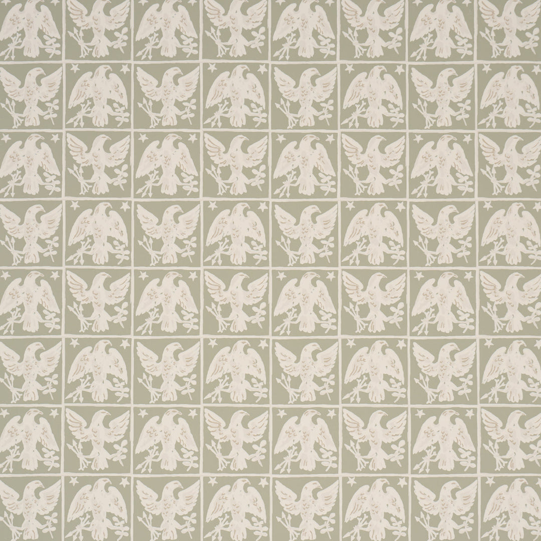 Schumacher Wallcovering Barton'S Eagle Hand Print - Green