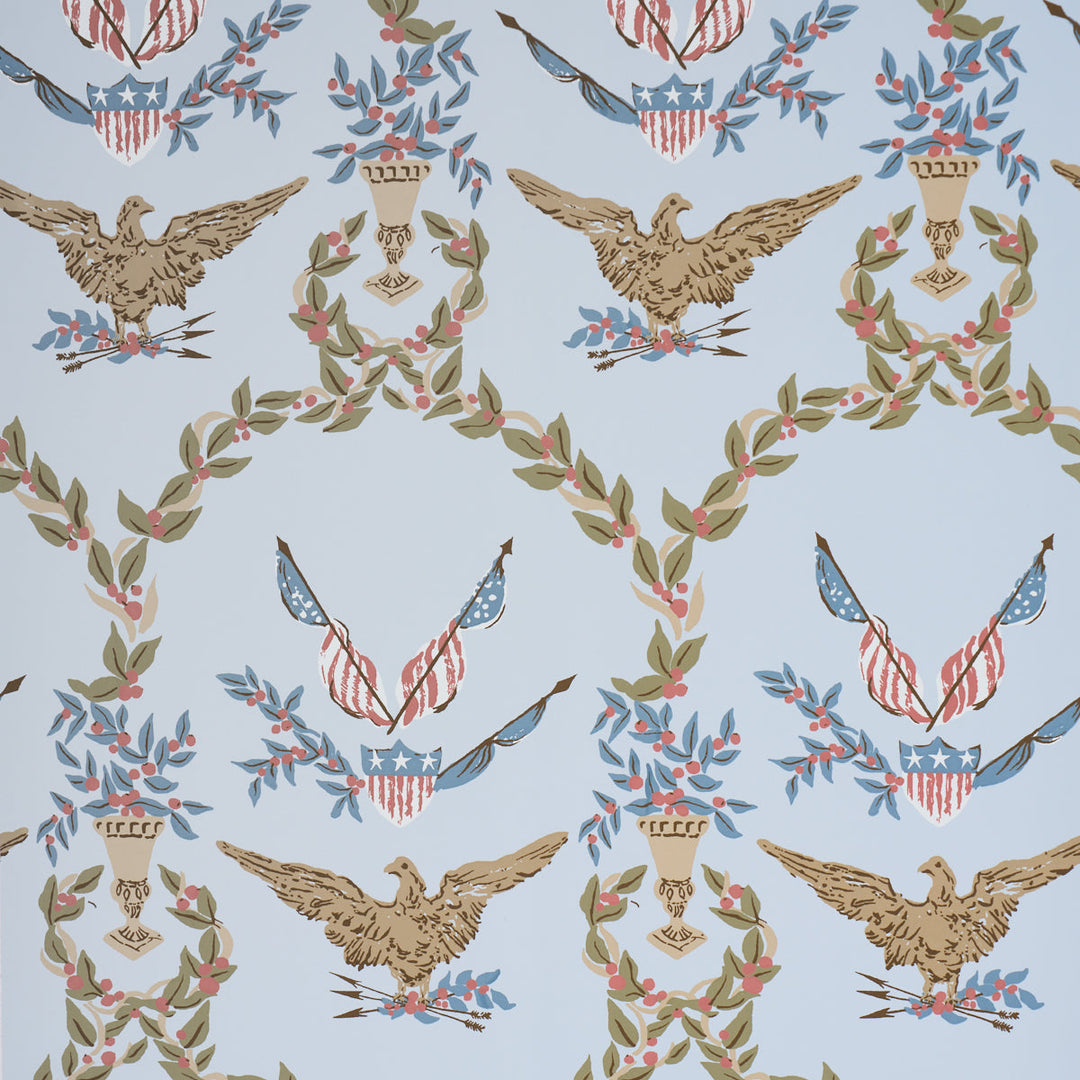 Schumacher Wallcovering Liberty'S Laurels - Blue