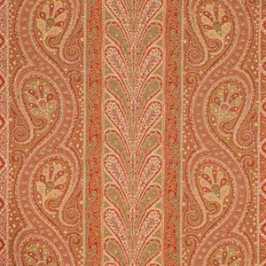 Schumacher Fabric Chatelaine Paisley Red/Moss 50771