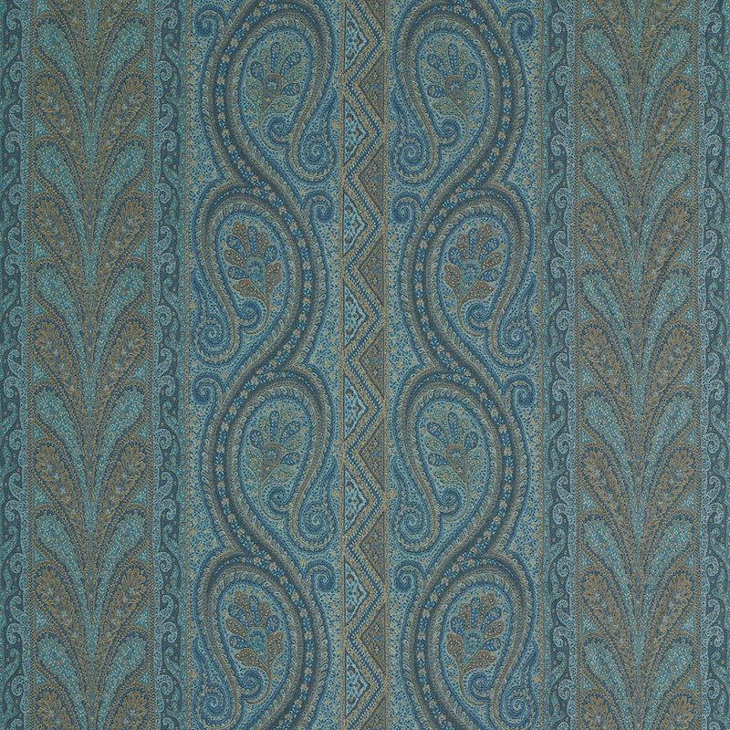Chatelaine Paisley Blue 50774 by Schumacher Designer Fabric RIVE GAUCHE VISCOSE 65% WOOL 25% ITALY MARTINDALE 4,000 </p><p>Repeat: Horizontal: 29 1/2" (75CM) and Vertical: 17 1/8" (43CM) 59 - Swanky Fabrics -