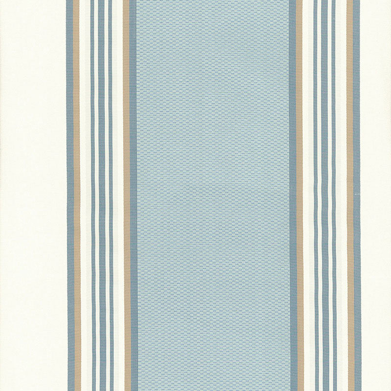 Ava Silk Stripe Cornflower 52372 by Schumacher Designer Fabric BEEKMAN SILKS (STRIPES) F06 See Sample INDIA NOT APPLICABLE </p><p>Repeat: Horizontal: 13 1/2" (34CM) and Vertical: - 54" WIDE (137CM) - Swanky Fabrics -