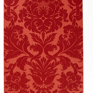Schumacher Wallpaper Fiorella Damask Red 529194