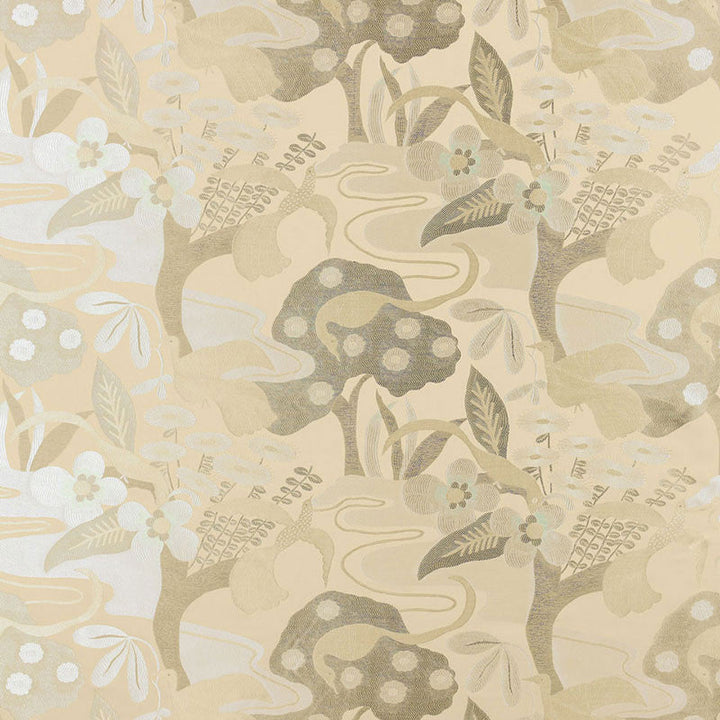Katsura Lampas Platinum 54072 by Schumacher Fabric Schumacher Fabric Katsura Lampas Platinum 54072Fabric VISCOSE 61% FRANCE </p><p>Repeat: H: HORZ. 27 1/2" (70CM) , V: VERT. 24 1/2" (62CM) 55 - Fabric Carolina -