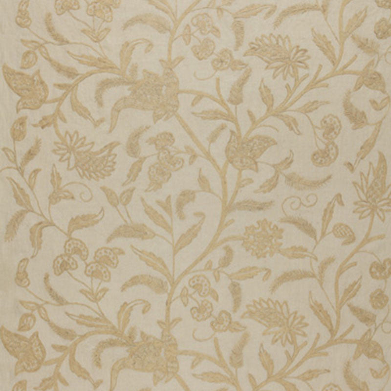 Amagansett Linen Crewel Ecru 54191 by Schumacher Designer Fabric PERENNIAL FAVORITES LINEN 60% WOOL 40% INDIA WYZENBEEK 14,000 </p><p>Repeat: Horizontal: 52" (132CM) and Vertical: 34" (86CM) 54 - Swanky Fabrics -