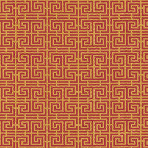 Schumacher Fabric Chinois Fret Cinnabar / Gold 54952