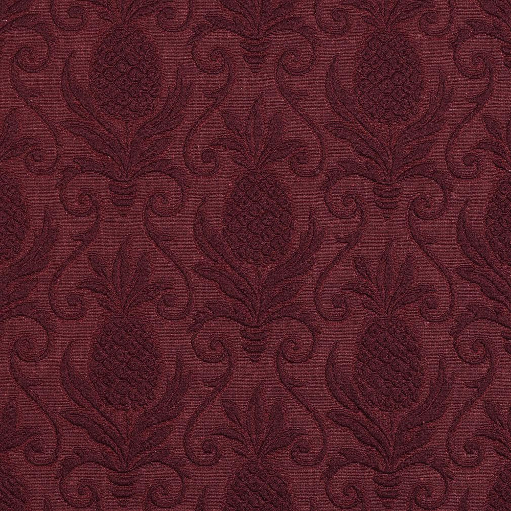 5518 Wine/Pineapple by Charlotte Designer Fabric Enchanted Gardens 75% Cotton, 25% Polyester Asia Exceeds 70,000 Wyzenbeek Rubs (Heavy Duty) Horizontal: 7.0" x Vertical: 7.5" 54 Inches - Swanky Fabrics -