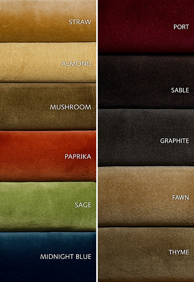 Cotton Club Velvet Thyme 55283 by Schumacher Designer Fabric Essential-Velvets 100% Cotton Wyzenbeek 50,000 Horizontal: - and Vertical: - 55 - Swanky Fabrics -