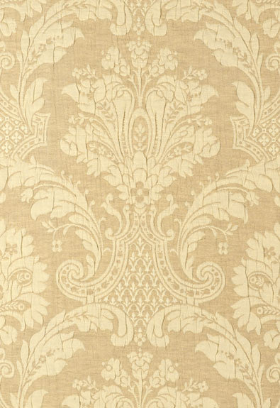 Genoa Damask Antelope 55613 by Schumacher Designer Fabric Palazzo 81% Cotton, 19% Linen Martindale 9,000 Horizontal: 25.5 and Vertical: 25.5 51 - Swanky Fabrics -