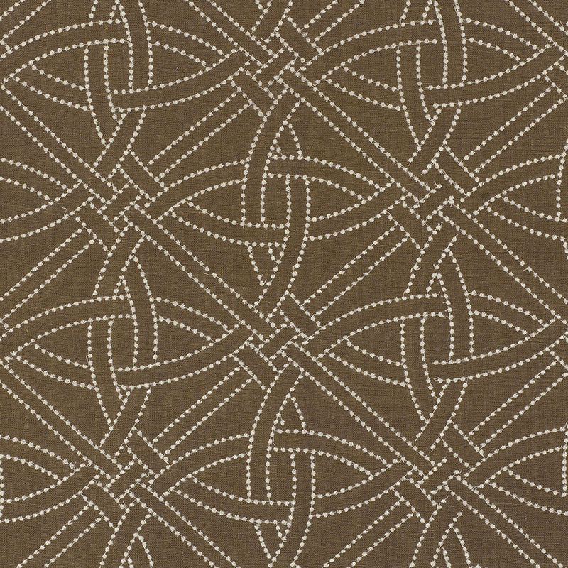 Durance Embroidery Truffle 55691 by Schumacher Designer Fabric COUNTRY CHIC LINEN 57% COTTON 37% INDIA MARTINDALE 5,000 </p><p>Repeat: Horizontal: 6 3/4" (17CM) and Vertical: 6 1/4" (16CM) 51.5 - Swanky Fabrics -