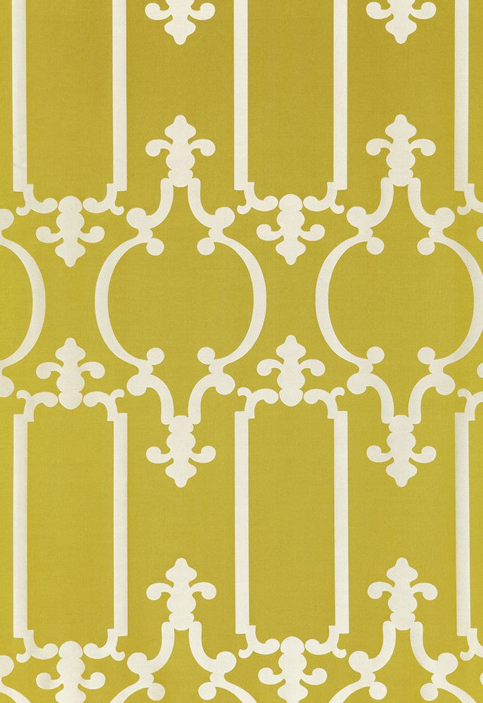 Ornamental Silk Spring 55861 by Schumacher Designer Fabric Modern-Glamour 73% Silk, 27% Cotton - Horizontal: 13.875 and Vertical: 26.875 55.5 - Swanky Fabrics -