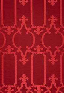 Schumacher Fabric Ornamental Silk Ruby Lacquer 55864