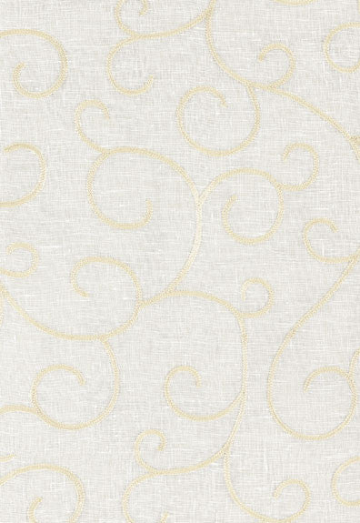 Adina Sheer Embroidery Parchment 55980 by Schumacher Designer Fabric Radiance-Sheers 90% Linen, 10% Rayon - Horizontal: 17 and Vertical: 16.375 52 - Swanky Fabrics -