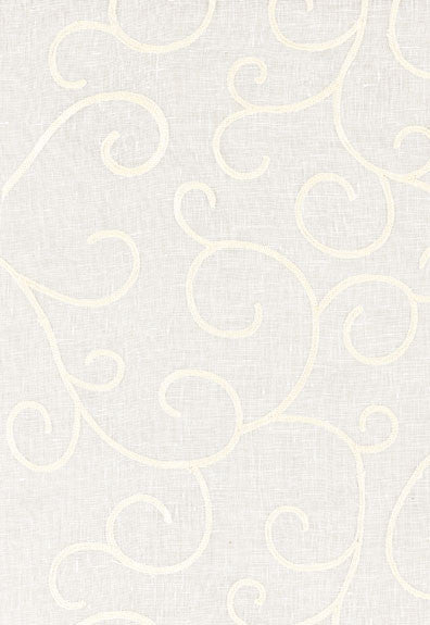 Adina Sheer Embroidery Cream 55981 by Schumacher Designer Fabric Radiance-Sheers 90% Linen, 10% Rayon - Horizontal: 17 and Vertical: 16.375 52 - Swanky Fabrics -