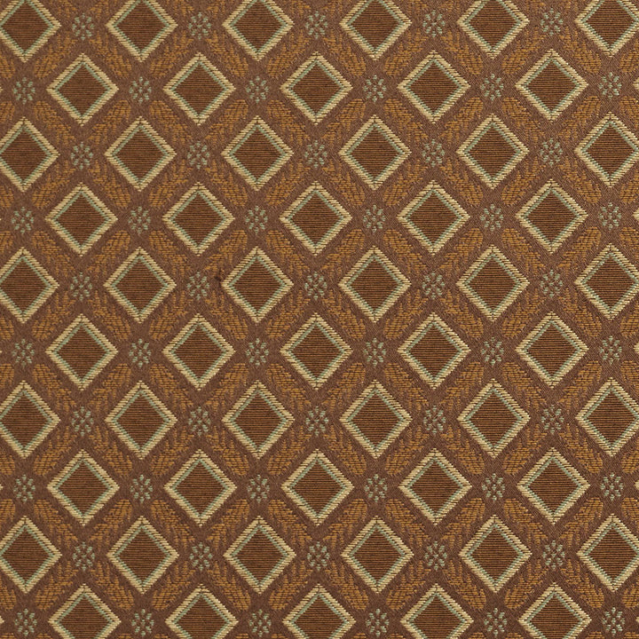 5638 Toffee/Trellis by Charlotte Designer Fabric Dazzling Damasks II 100% Woven Polyester Asia Exceeds 48,000 Wyzenbeek Rubs (Heavy Duty) Horizontal: 2" x Vertical: 2" 54 Inches - Swanky Fabrics -