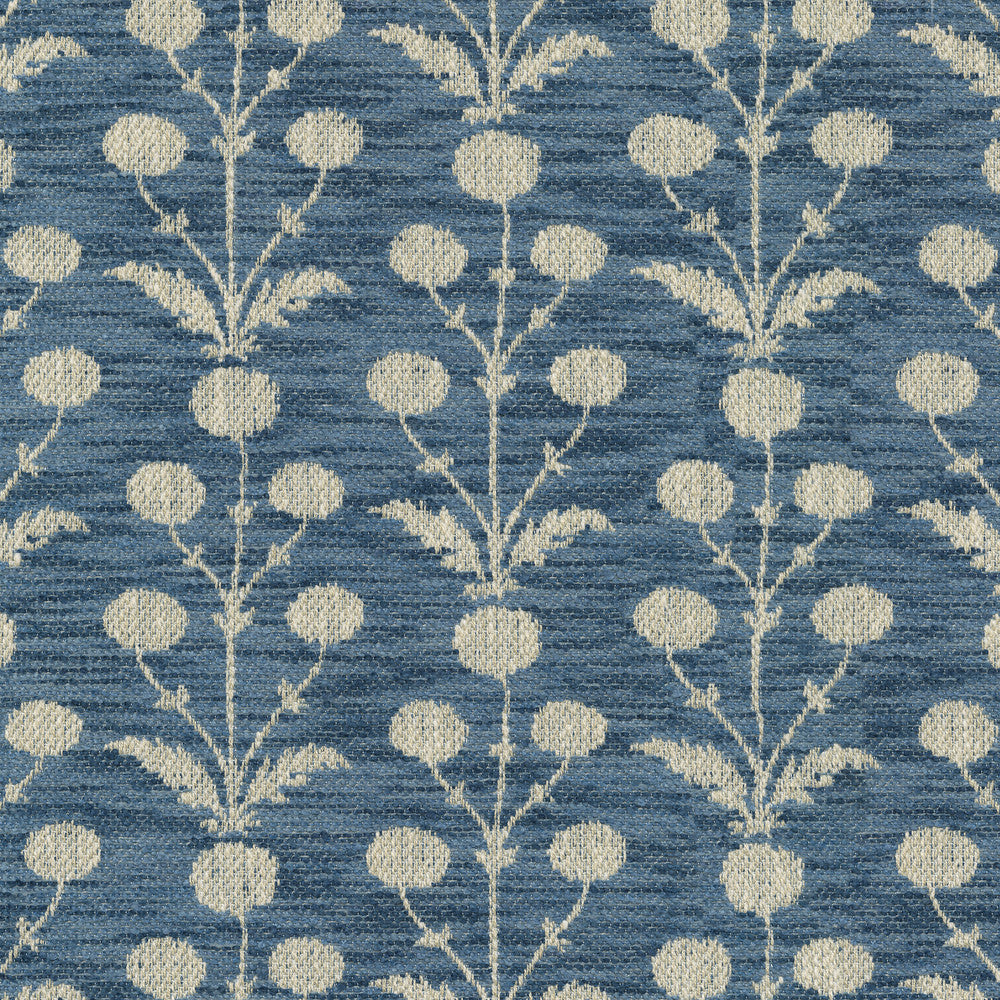 Mughal Blooms Indigo 570010 by VILLA D'ASCOLI Designer Fabric - 82% polyester, 18% cotton India 50000 Horizontal: 6.87 and Vertical: 6.25 55  - Swanky Fabrics -