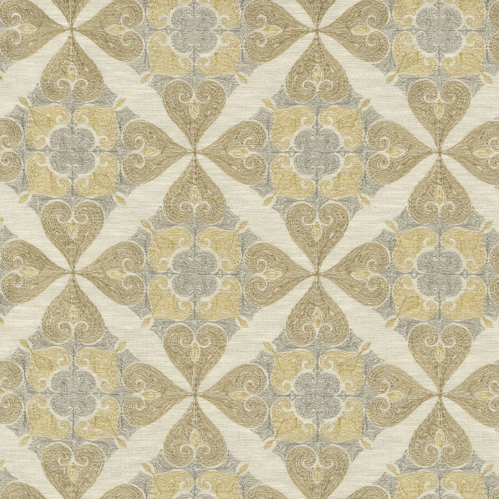 Oasis Emb. Chai 570031 by VILLA D'ASCOLI Designer Fabric - Base 72% polyester, 28% cotton / Emb. 100% polyester India 51000 Horizontal: 6.75 and Vertical: 6.27 56  - Swanky Fabrics -