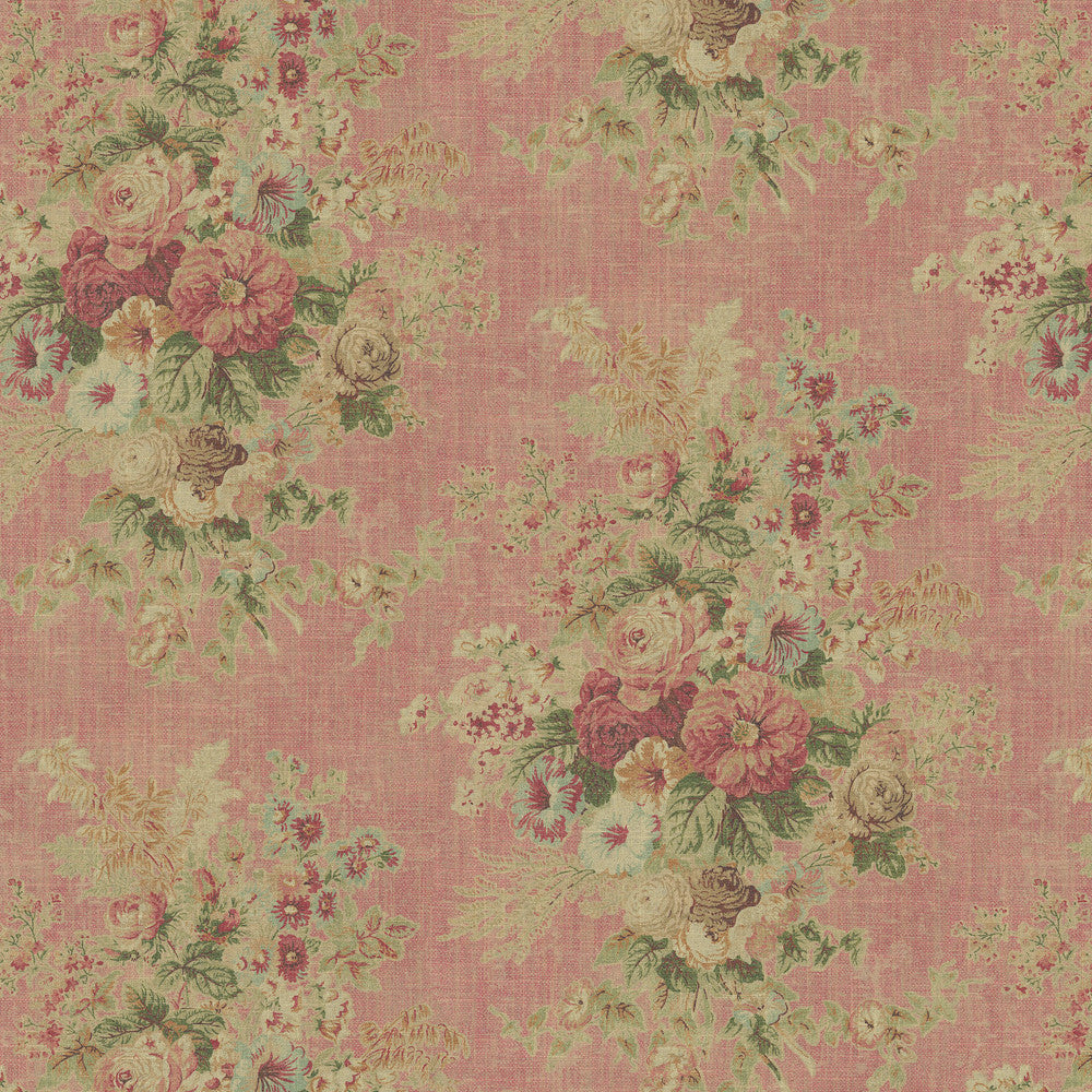 Royal Bloom Roseater 570080 by VILLA D'ASCOLI Designer Fabric - 55% linen, 45% rayon Pakistan 50000 Horizontal: 27 and Vertical: 25.25 54  - Swanky Fabrics -