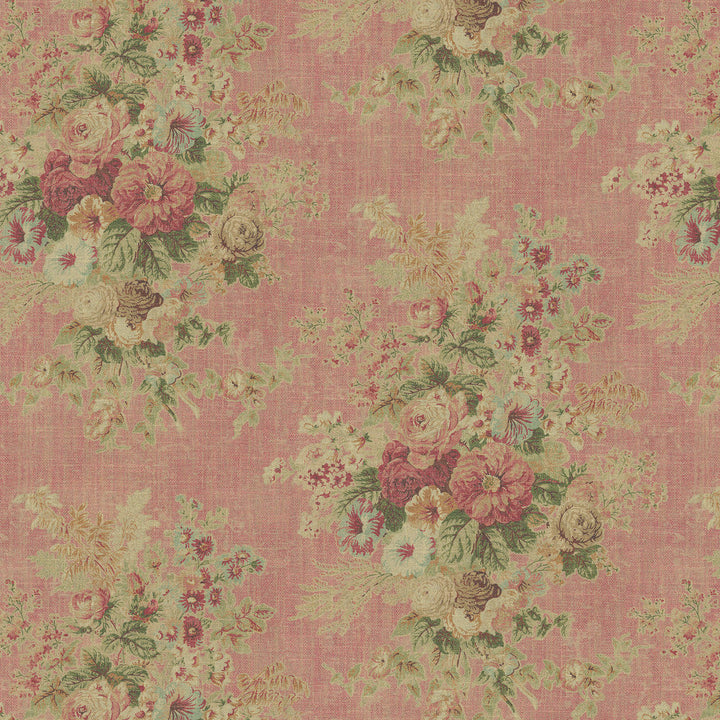 Royal Bloom Roseater 570080 by VILLA D'ASCOLI Designer Fabric - 55% linen, 45% rayon Pakistan 50000 Horizontal: 27 and Vertical: 25.25 54  - Swanky Fabrics -
