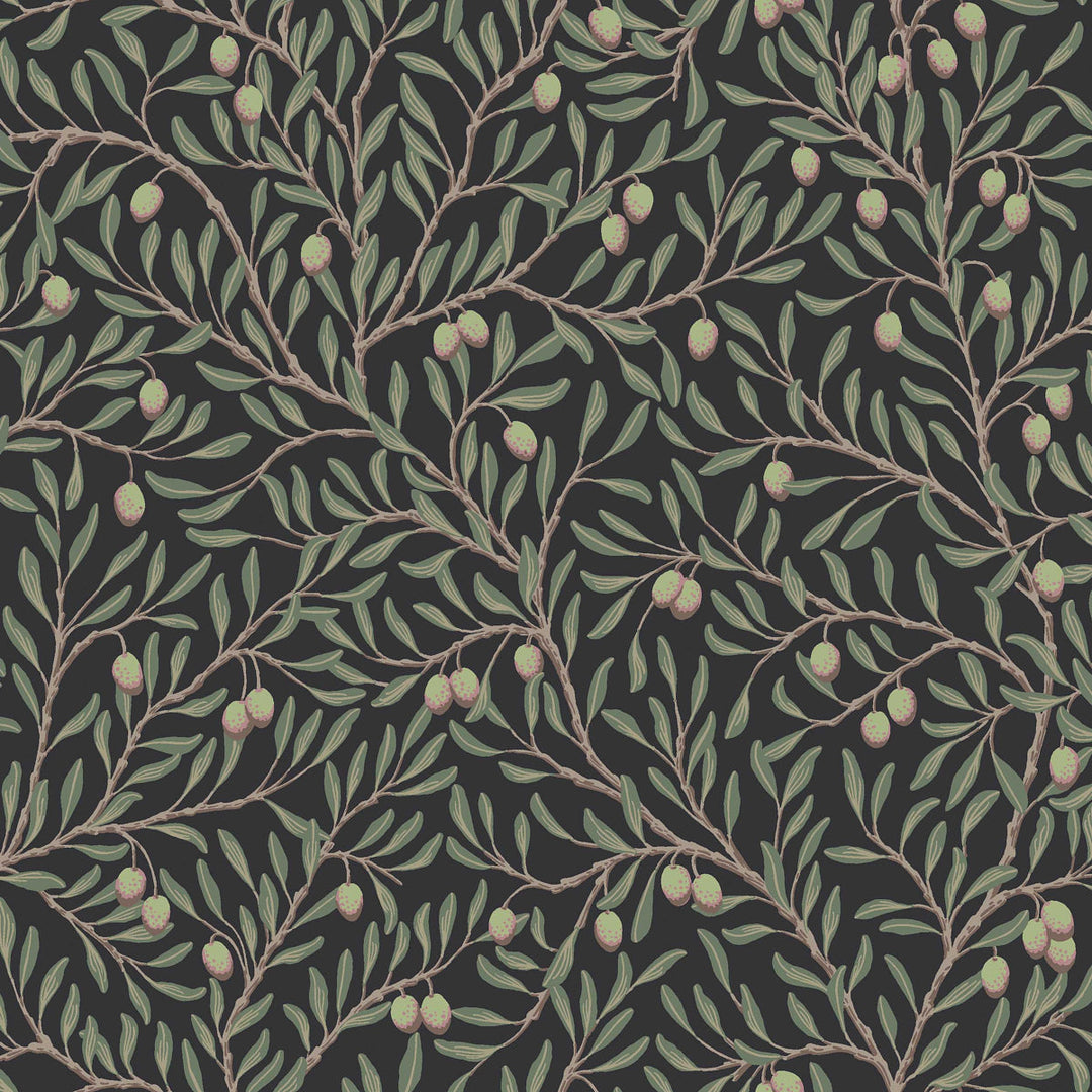 Schumacher Wallcovering Olivträd - Spruce And Midnight