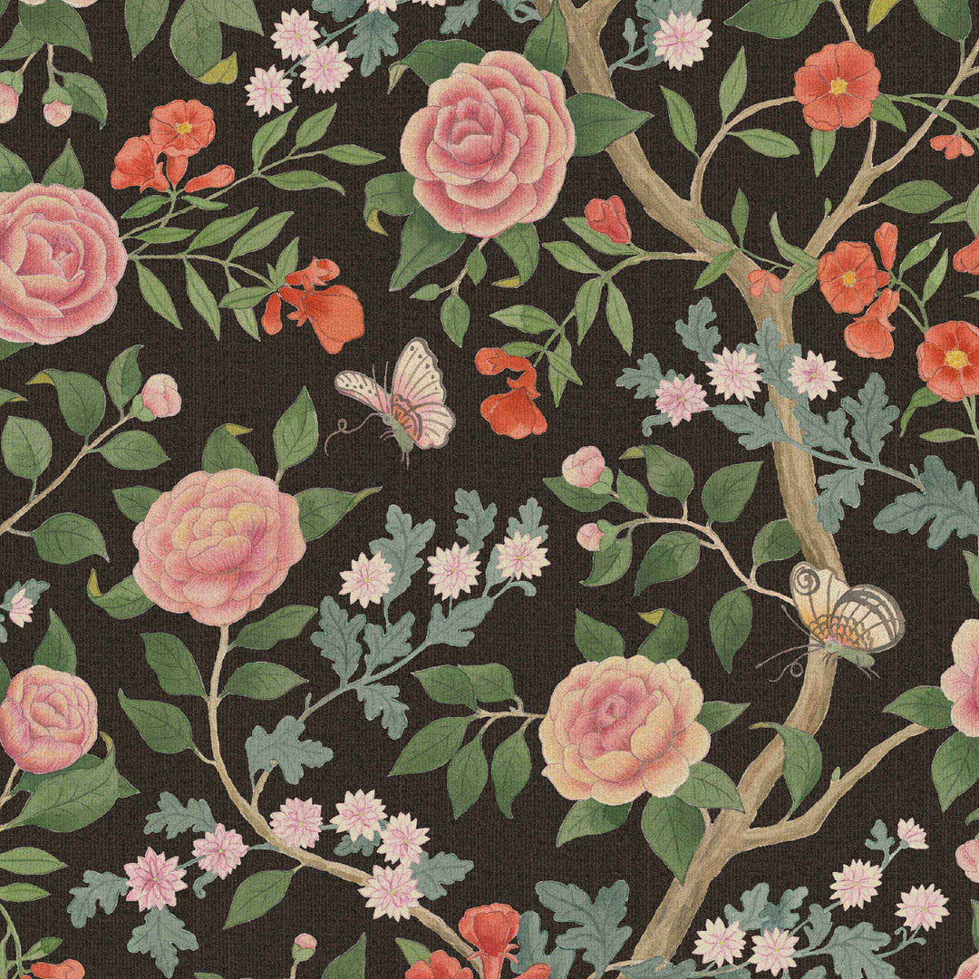 Schumacher Wallcovering Kamelia - Black
