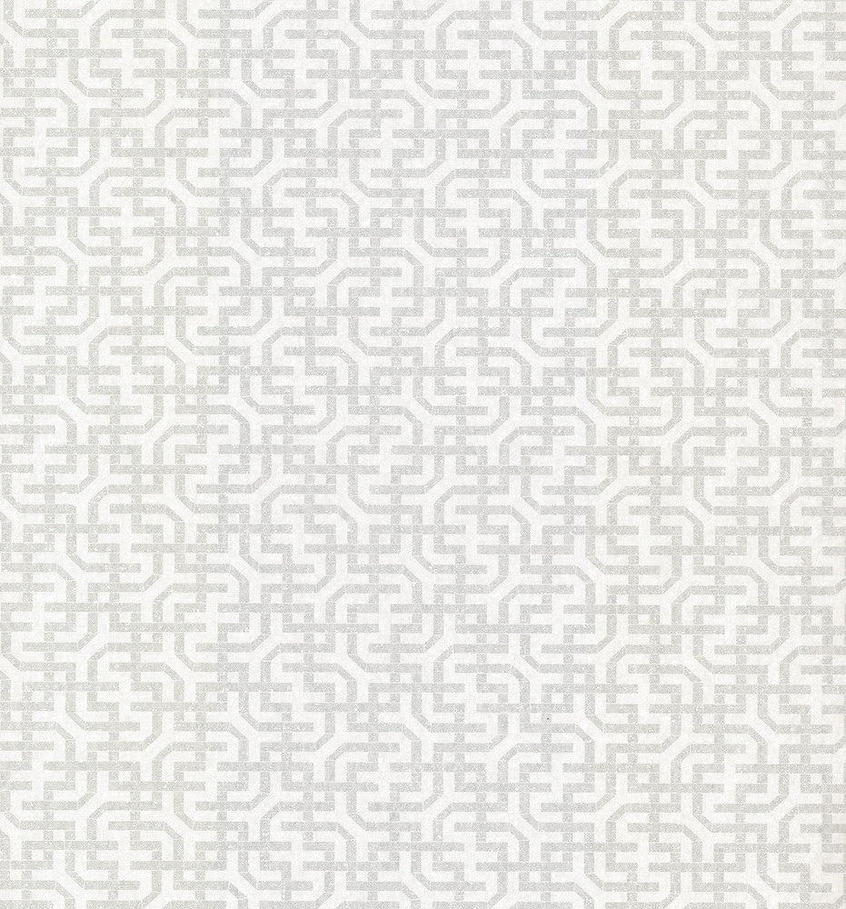 Dynastic Lattice White Wallpaper by York Wallcoverings Designer Traveler Covers about 56.4 square feet 20.5-in by 33-ft long roll Unpasted 12.8 - Swanky Fabrics -