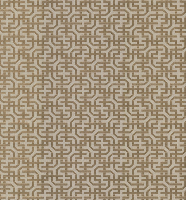 Dynastic Lattice Gold Wallpaper by York Wallcoverings Designer Traveler Covers about 56.4 square feet 20.5-in by 33-ft long roll Unpasted 12.8 - Swanky Fabrics -