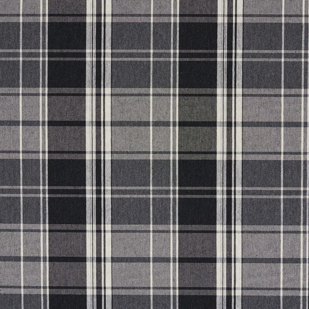 5805 Onyx Plaid by Charlotte Designer Fabric Classic Patterns 52% Polyester, 48% Cotton Made In USA Exceeds 200,000 Wyzenbeek Rubs (Heavy Duty) </p><p>Repeat: Horizontal: 6.5" x Vertical: 7" 54 Inches - Swanky Fabrics -