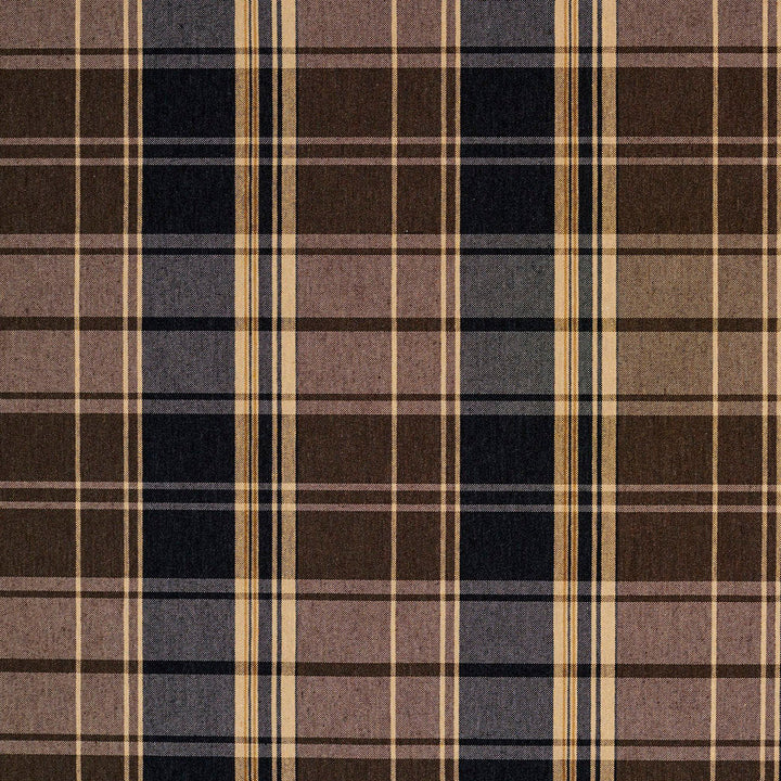5807 Espresso Plaid by Charlotte Designer Fabric Classic Patterns 52% Polyester, 48% Cotton Made In USA Exceeds 200,000 Wyzenbeek Rubs (Heavy Duty) Horizontal: 6.5" X Vertical: 7" 54 Inches - Swanky Fabrics -