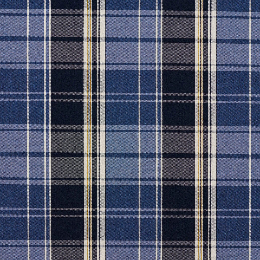 5809 Cobalt Plaid by Charlotte Designer Fabric Classic Patterns 52% Polyester, 48% Cotton Made In USA Exceeds 200,000 Wyzenbeek Rubs (Heavy Duty) Horizontal: 6.5" X Vertical: 7" 54 Inches - Swanky Fabrics -