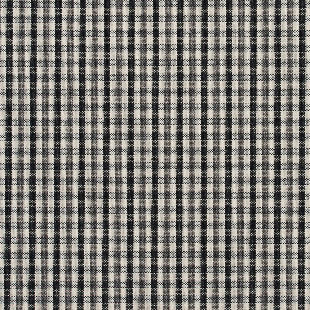 5815 Onyx Check by Charlotte Designer Fabric Classic Patterns 52% Polyester, 48% Cotton Made In USA Exceeds 200,000 Wyzenbeek Rubs (Heavy Duty) Horizontal: .5" X Vertical: .25" 54 Inches - Swanky Fabrics -
