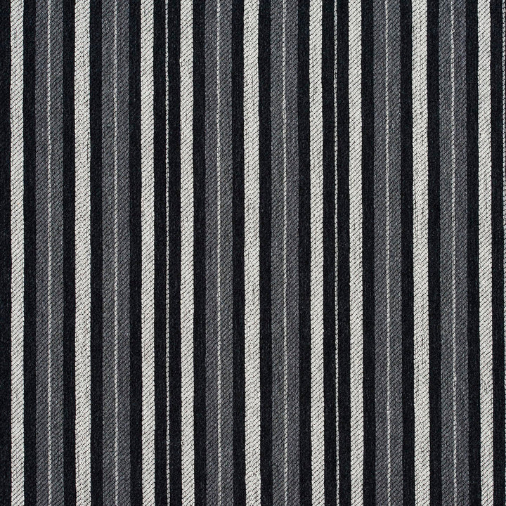 5825 Onyx Stripe by Charlotte Designer Fabric Classic Patterns 52% Polyester, 48% Cotton Made In USA Exceeds 120,000 Wyzenbeek Rubs (Heavy Duty) Horizontal: 2" 54 Inches - Swanky Fabrics -