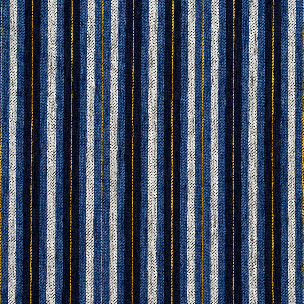 5829 Cobalt Stripe by Charlotte Designer Fabric Classic Patterns 52% Polyester, 48% Cotton Made In USA Exceeds 120,000 Wyzenbeek Rubs (Heavy Duty) Horizontal: 2" 54 Inches - Swanky Fabrics -