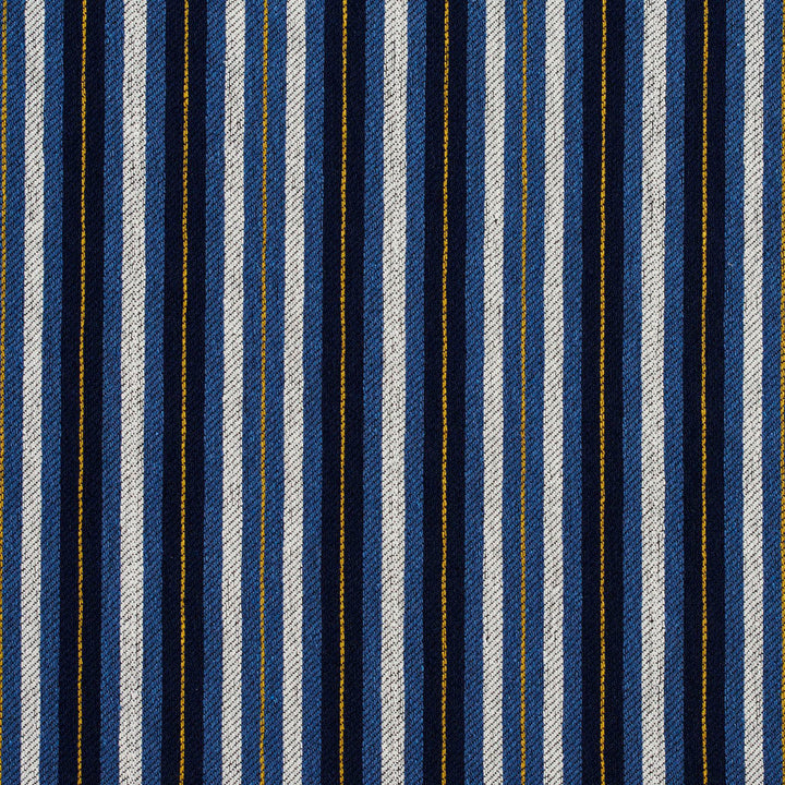 5829 Cobalt Stripe by Charlotte Designer Fabric Classic Patterns 52% Polyester, 48% Cotton Made In USA Exceeds 120,000 Wyzenbeek Rubs (Heavy Duty) Horizontal: 2" 54 Inches - Swanky Fabrics -