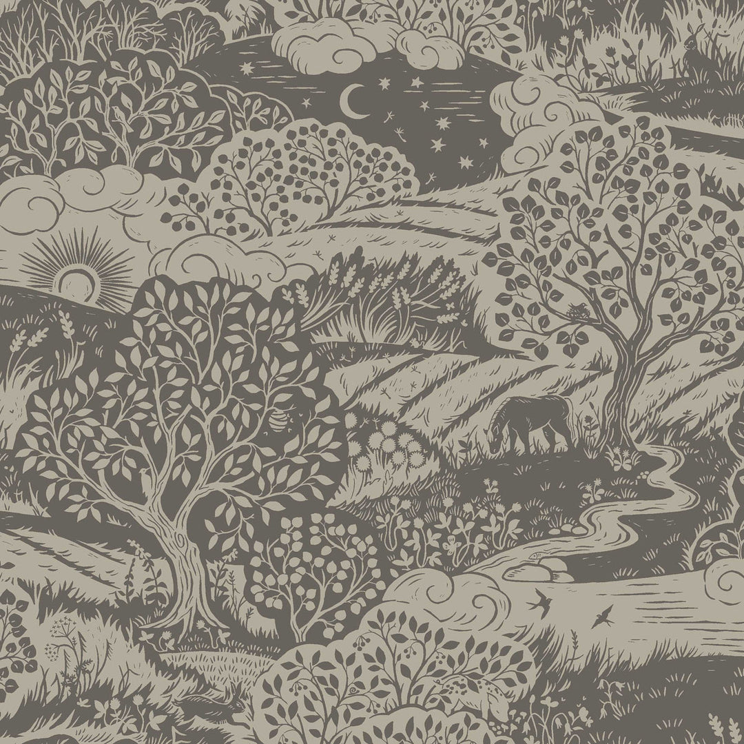 Schumacher Wallcovering Solängen - Charcoal