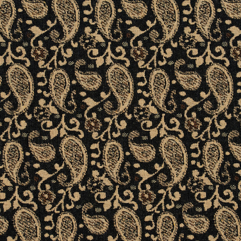 5847 Espresso Paisley by Charlotte Designer Fabric Classic Patterns 52% Polyester, 48% Cotton Made In USA Exceeds 160,000 Wyzenbeek Rubs (Heavy Duty) Horizontal: 3" X Vertical: 4.75" 54 Inches - Swanky Fabrics -