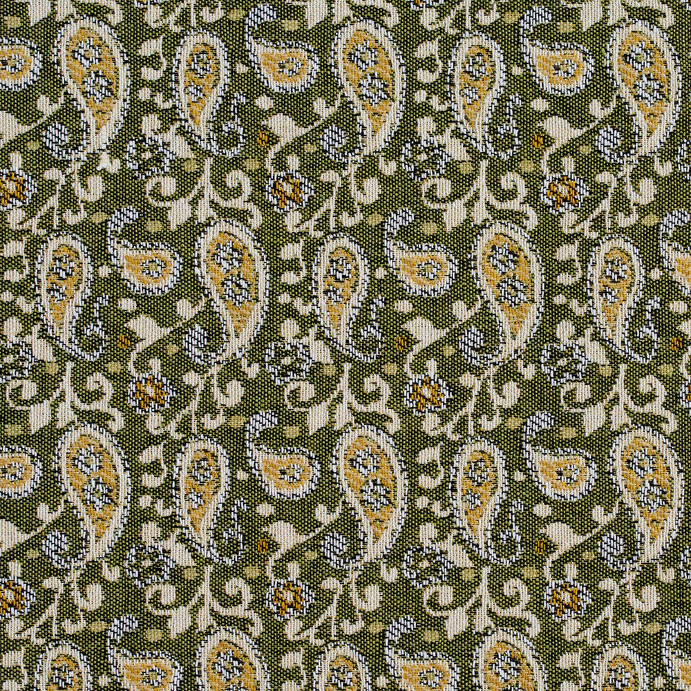5848 Spring Paisley by Charlotte Designer Fabric Classic Patterns 52% Polyester, 48% Cotton Made In USA Exceeds 160,000 Wyzenbeek Rubs (Heavy Duty) Horizontal: 3" X Vertical: 4.75" 54 Inches - Swanky Fabrics -