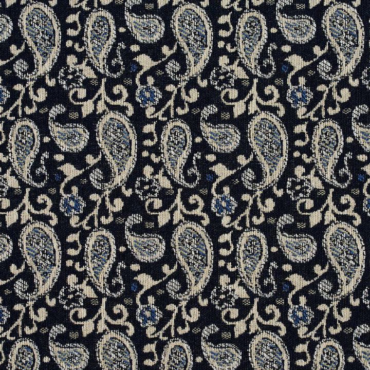 5849 Cobalt Paisley by Charlotte Designer Fabric Classic Patterns 52% Polyester, 48% Cotton Made In USA Exceeds 160,000 Wyzenbeek Rubs (Heavy Duty) Horizontal: 3" X Vertical: 4.75" 54 Inches - Swanky Fabrics -