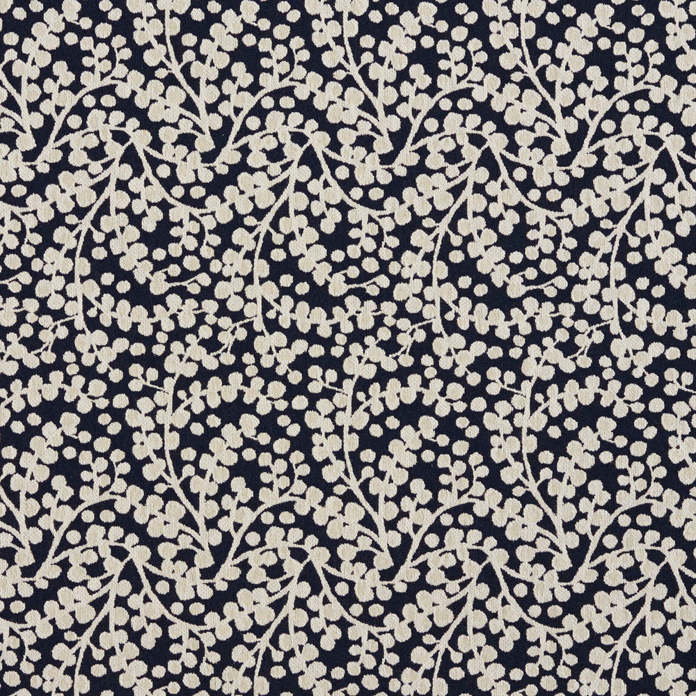 5869 Cobalt Vine by Charlotte Designer Fabric Classic Patterns 52% Polyester, 48% Cotton Made In USA Exceeds 200,000 Wyzenbeek Rubs (Heavy Duty) Horizontal: 4" X Vertical: 9.75" 54 Inches - Swanky Fabrics -