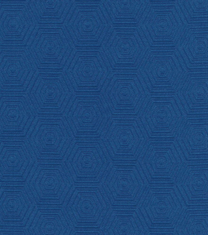 Hex Appeal Cobalt 590745 by HGTV HOME Designer Fabric - 69%Cotton 31%Polyester CHINA 30000 Horizontal: 3 and Vertical: 1.75 57 - Swanky Fabrics -