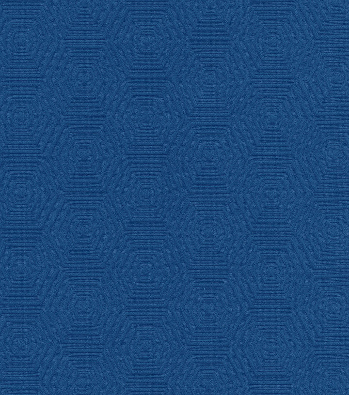 Hex Appeal Cobalt 590745 by HGTV HOME Designer Fabric - 69%Cotton 31%Polyester CHINA 30000 Horizontal: 3 and Vertical: 1.75 57 - Swanky Fabrics -