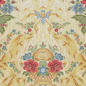 Schumacher Fabric Washington Lampas Cream & Multi 60820