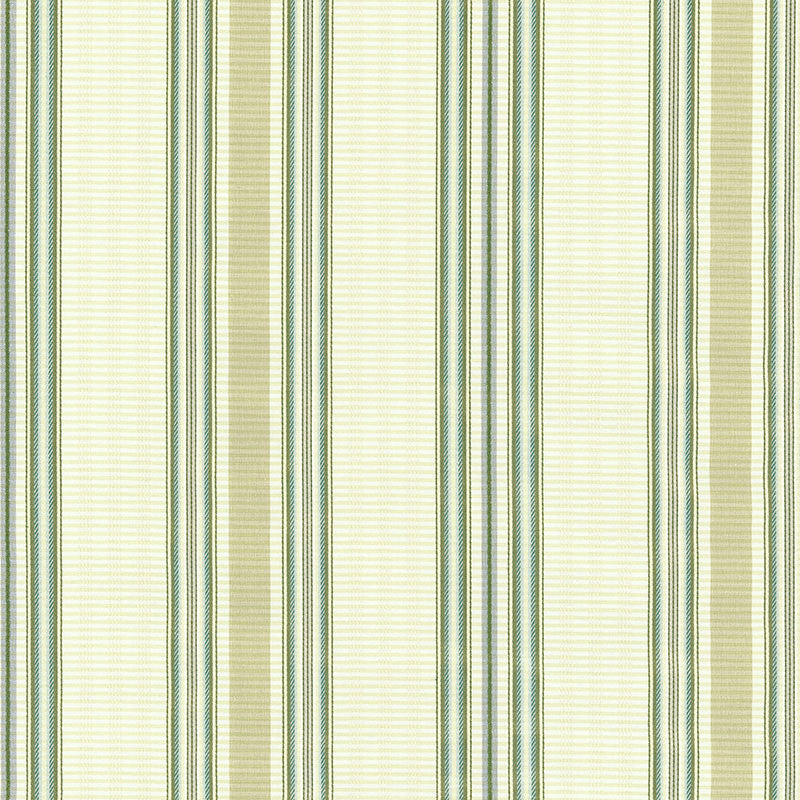 Biella Silk Stripe Aqua 62180 by Schumacher Designer Fabric CHROMA COTTON 77% SILK 23% INDIA WYZENBEEK 5,000 </p><p>Repeat: Horizontal: 6 1/2" (17CM) and Vertical: 52.5 - Swanky Fabrics -