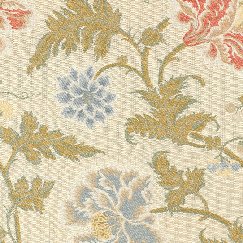 Lampasso Flori Berry 62192 by Schumacher Designer Fabric PALAZZO See Sample ITALY . </p><p>Repeat: Horizontal: 13 5/8" (35CM) and Vertical: 22 1/4" (57CM) 54 1/2" WIDE (138CM) - Swanky Fabrics -