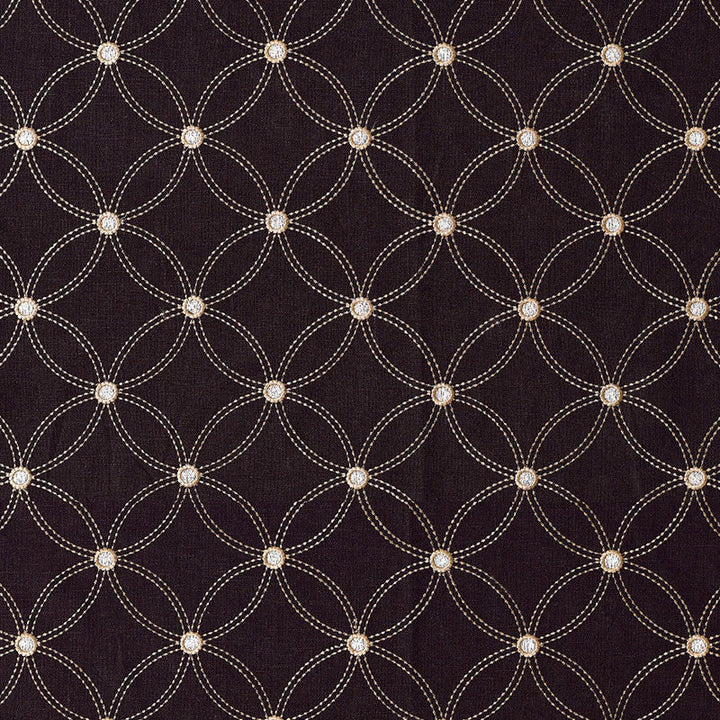 Nexus Embroidery Espresso 62251 by Schumacher Designer Fabric MODERN WOVENS See Sample INDIA . </p><p>Repeat: Horizontal: 5 1/4" (13CM) and Vertical: 5 3/8" (14CM) 53" WIDE (135CM) - Swanky Fabrics -