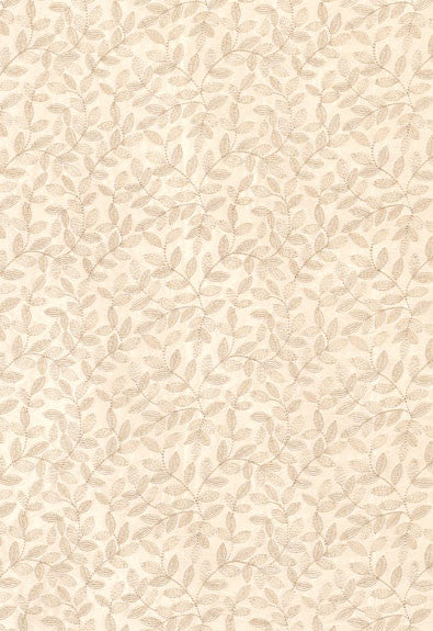 Manor Leaf Embroidery Ecru 62360 by Schumacher Designer Fabric Chroma 46% Silk, 37% Viscose, 17% Polyester - Horizontal: 6.125 and Vertical: 3 52.625 - Swanky Fabrics -