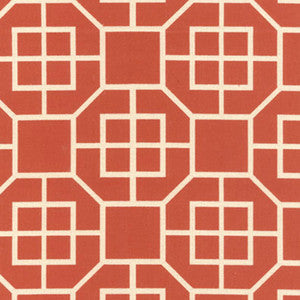 Schumacher Fabric Glacier Fret Brick 62400